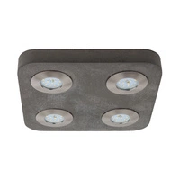 Fajna lampa sufitowa w zestawie 4xLED Zintegrowany 300lm 3000K 5W Szary Beton/Satynowy Metal 2291436