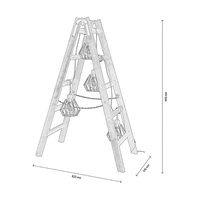 Lampa Podłogowa Eskalo 4xE27 Max.15W LED Bejcowana Sosna na Orzechu/Czarnym Metalu/Czarnym Kablu PCV 1229456
