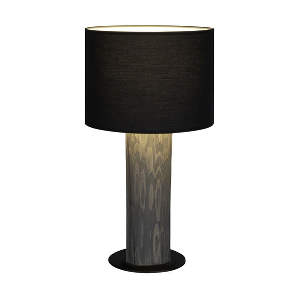 Pino Mix Table Lamp 1xE27 Max.40W Stained Pine Gray/Black Metal/Black Fabric Cable/Anthracite Fabric Shade 776048904