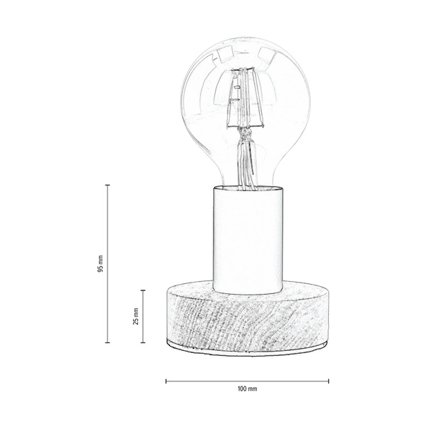 Enar Table Lamp 1xE27 Max.25W Gray Concrete/Black Metal/Black PVC Cable 7604936