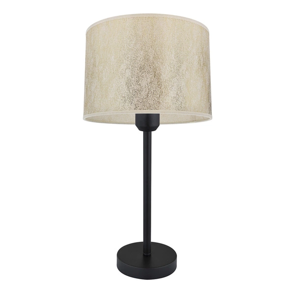 Ora Table Lamp 1xE27 Max.40W Black Metal/Black PVC Cable/Gold Fabric Shade 96204111