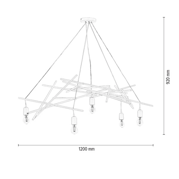Lampa wisząca Glenn 5xE27 maks. 60W biały metal/biały kabel PVC 9222502