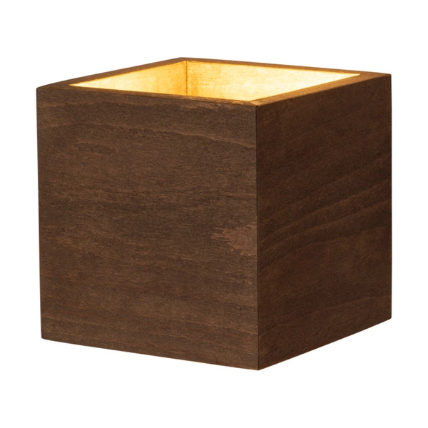 Block Wood Wall Lamp 1xG9 Max.6W Stained Pine on Walnut/Black Metal 20256104