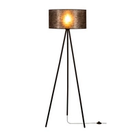 Lampa podłogowa Nevoa 1xE27 maks. 40W Czarny metal/czarny kabel PCV/czarny klosz z tkaniny 151920104