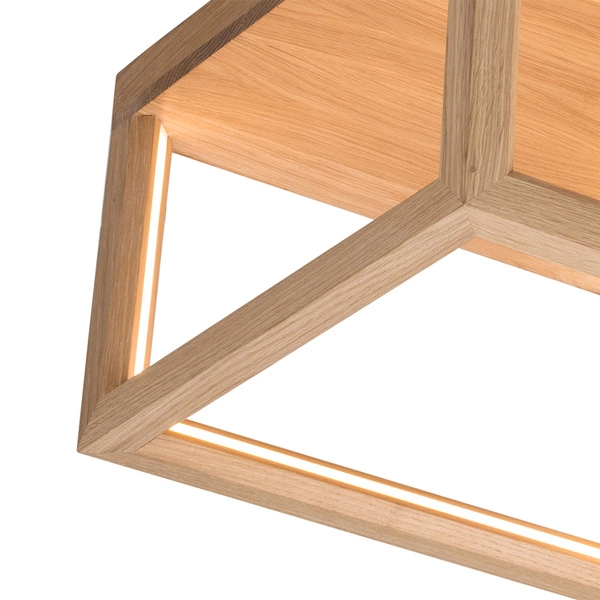 Kago LED Ceiling Lamp 1xLED Samsung 24V Integrated 2520lm 3000K 27W Oiled Oak with Remote Control 91507174