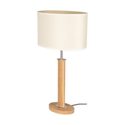 Mercedes Table Lamp 1x E27 Max.40W Oiled Oak/Mat Nickel/Cream-Silver 7017400211524