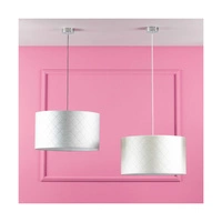 Lampa wisząca Mirabella 1xE27 maks. 60W chromowany metal/antracytowy kabel z tkaniny/srebrny klosz z materiału syntetycznego 1692128