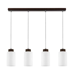 Bosco Pendant Lamp 4xE27 Max.60W Walnut/Transparent/White 1720476