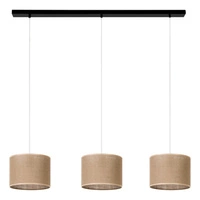 Jute Hanging Lamp 3xE27 Max.40W Black/Transparent/PVC/Beige 16910304