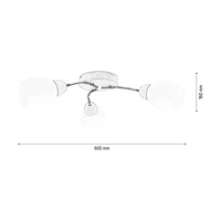Lampa sufitowa Santa 3xE27 Max.60W Drewno brzozowe/Chromowany metal/Białe szkło 8552360