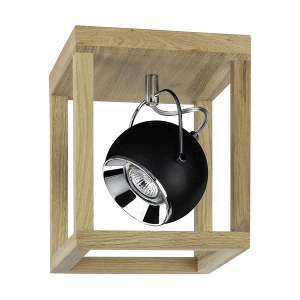 Roy Ceiling Lamp Incl.1xLED GU10 5W Oiled Oak/Black Metal 5224174