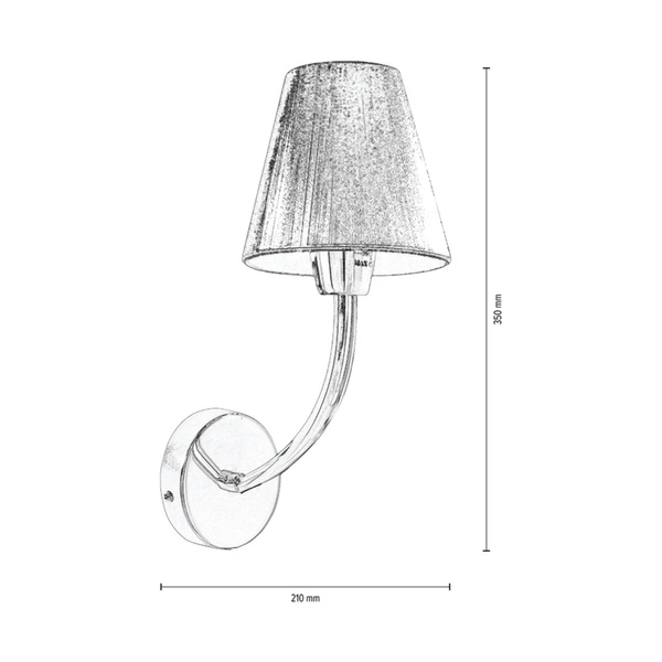 Cubana Wall Lamp 1xE14 Max.40W Chrome Metal/Silver Shade 5075127