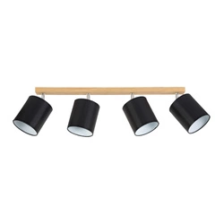 Aprillia Ceiling Lamp 4xE27 Max.25W Oiled Oak/Black Fabric Shade