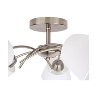 Mette Ceiling Lamp 5xE27 Max.40W Satin Metal/White Fabric Shade 8341527
