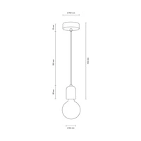 Lampa Wisząca Amory 1xE27 Max.60W Szary Beton/Czerwony Kabel Tkaninowy 9776136
