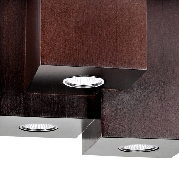 Wooddream Square Ceiling Lamp 3xGU10 Max.6W Walnut Beech Wood 2076376