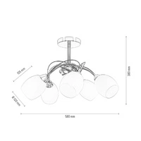 Lampa sufitowa Pisa 5xE27 Max.60W Chromowany metal/białe szkło 8280528
