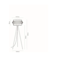 Lampa podłogowa Lotus 1xE27 maks. 40W Czarny metal/czarny kabel PCV/szary klosz z tkaniny 74164004