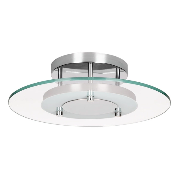 Minnesota Ceiling Lamp 1xLED Integrated 1600lm 3000K 22W Chrome Metal/White-Transparent Glass 9240128