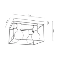 Gretter Concrete Ceiling Lamp 4xE27 Max.60W Gray Concrete/Black Metal 919408436