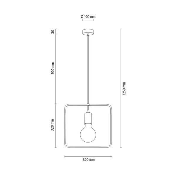 Carsten Wood Pendant Lamp 1xE27 Max.60W Oiled Oak/Black Metal/Black Fabric Cable 1651174