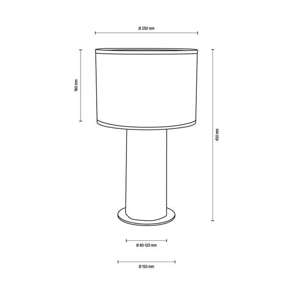 Lampa stołowa Pino Mix 1xE27 maks. 40W barwiona sosna szara/czarny metal/czarny kabel z tkaniny/antracytowy klosz z tkaniny 776048904