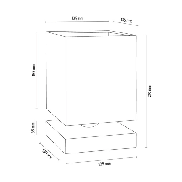 Great Table Lamp 1xE27 Max.25W Gray Concrete/Black Fabric Cable/White Fabric Shade 7511936