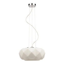 Terra Pendant Lamp 1xE27 Max.60W Chrome Metal/Transparent PVC Cable/White Glass 9902102