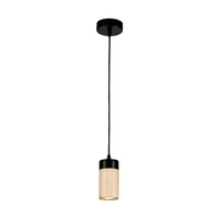 Annick Pendant Lamp Incl. 1xLED GU10 5W Oiled Oak/Black Metal/Black Silicone Braid Cable 1419104