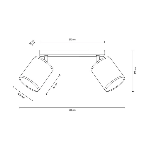 Ora Ceiling Lamp 2xE27 Max.25W Black Metal/Gold Metal/Gold Fabric Shade 96204022