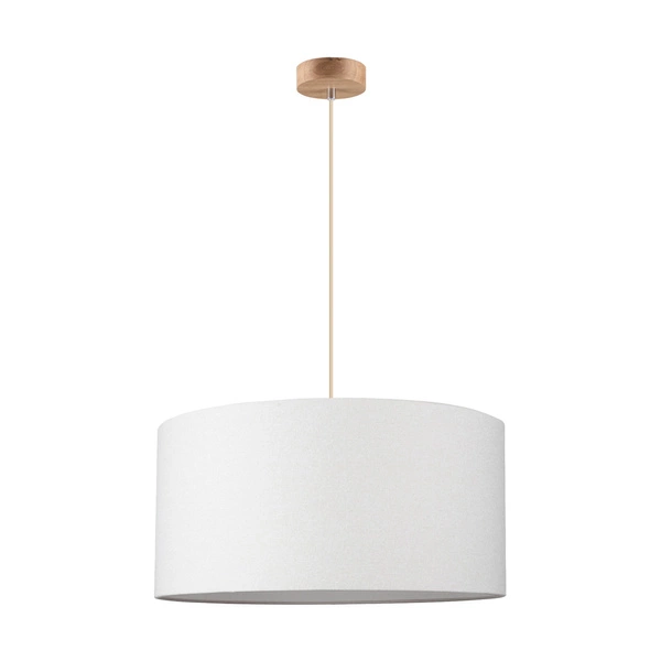 Lampa Wisząca Asseto 1xE27 Max.60W Dąb Olejowany/Kremowy Kabel/Beżowy Klosz Tkaninowy 3571774