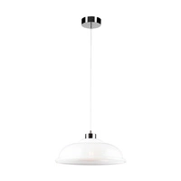 Lampa wisząca Molde 1xE27 maks. 60W chromowany metal/przezroczysty kabel PVC/białe szkło 9884028
