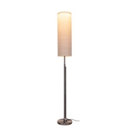 Eleganta Floor Lamp Incl. LED Integrated 1800lm+500lm 3000K 22W Satin Metal/Black Fabric Cable/Beige Linen Shade 15923127