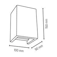 Kinkiet blokowy 2xGU10 Max.6W Szary Beton 8973236