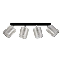 Lampa Sufitowa Nevoa 4xE27 Max.25W Czarny Metal/Chromowany Metal/Srebrny Klosz Tkaniny 56794404