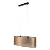 Nevoa Pendant Lamp 2xE27 Max.40W Black Metal/Transparent PVC Cable/Gold Fabric Shade 17940204