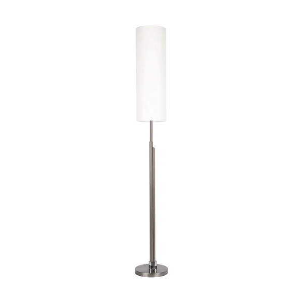 Lampa podłogowa Eleganta w zestawie Zintegrowana dioda LED 1800 lm+500 lm 3000 K 22 W Satin Metal/Czarny kabel z tkaniny/Biały klosz z tkaniny 15921127