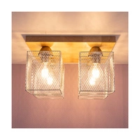 Norman Wood Ceiling Lamp 4xE27 Max.25W Birch Wood/Chrome Metal 8175460