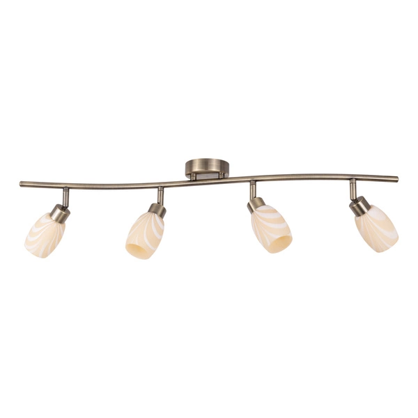 Clea Ceiling Lamp Incl. 4xG9 Max.28W Patina Metal/Ecru Glass 2213411