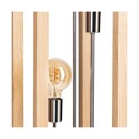 Lampa podłogowa Kago 3xE27 maks. 60W Dąb olejowany/Chromowany metal/Czarny kabel z tkaniny 51528374