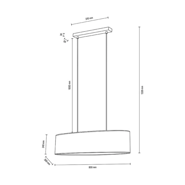 Boho Hanging Lamp 2xE27 Max.40W Oiled Oak/Transparent PVC/Beige 17910274