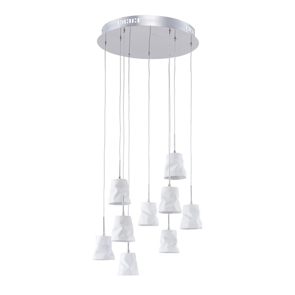 Joelle Pendant Lamp 9xG4 Max.20W Chrome Metal/White Ceramics 1870902