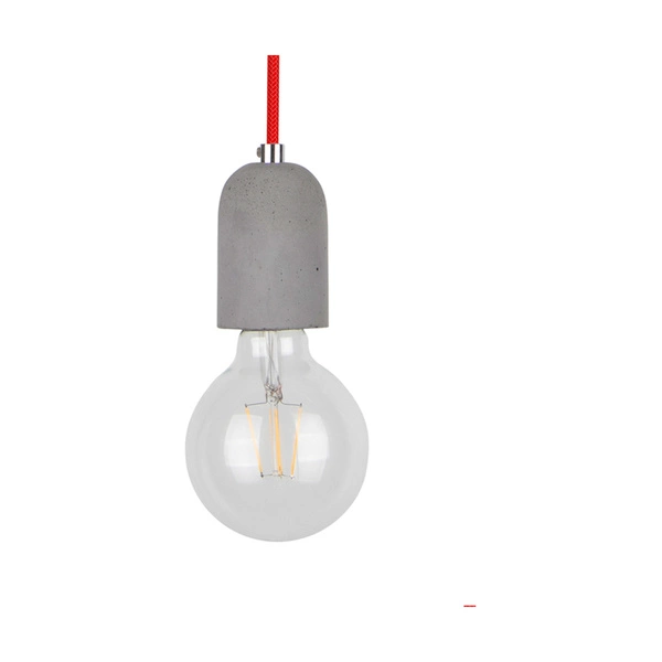 Lampa Wisząca Amory 3xE27 Max.60W Szary Beton/Czerwony Kabel Tkaninowy 9776336R