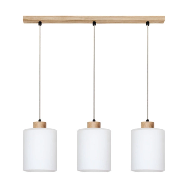 Zefir Hanging Lamp 3xE27 Max.60W Oiled Oak/Transparent PVC/White 111860374