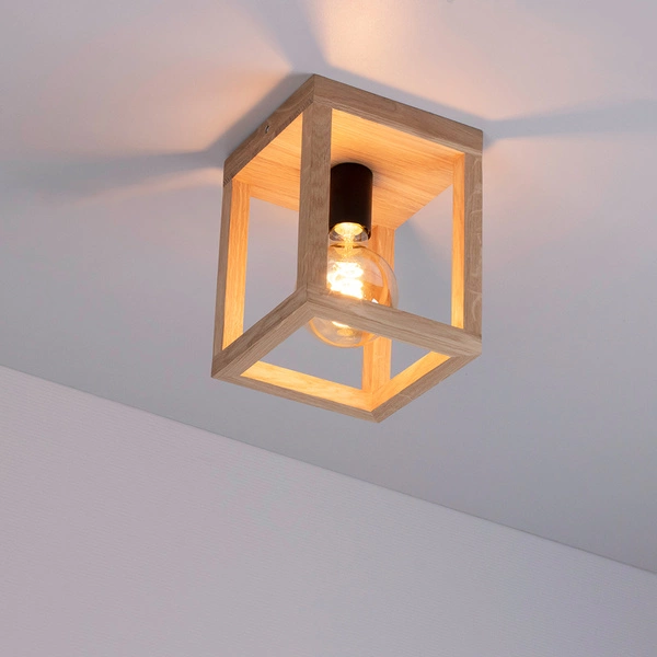 Kago Ceiling Lamp 1xE27 Max.60W Oiled Oak/Black 9154174