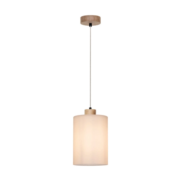 Zefir Hanging Lamp 1xE27 Max.60W Oiled Oak/Transparent PVC/White 112860174