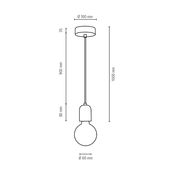Amory Pendant Lamp 1xE27 Max.60W Gray Concrete/Black Fabric Cable 9779136