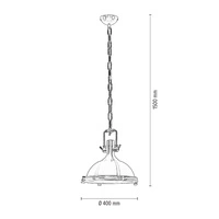 Trinity Pendant Lamp 1xE27 Max.60W Patina Metal/White Metal 1711111