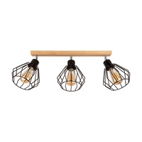 Lampa Sufitowa Vento 3xE27 Max.60W Dąb Olejowany/Czarny Metal 63804374