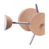 Lampa sufitowa z drewna Parma 3xE27 maks. 60W dąb olejowany/chrom metal/białe szkło 8320374